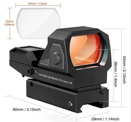 Black Red Dot per la caccia Auto-Shut Down e reticolo professionale Colore Rosso Verde