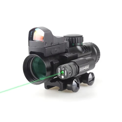155mm lunghezza scope prismatico caccia 4x32 con laser rosso e mini Red Dot