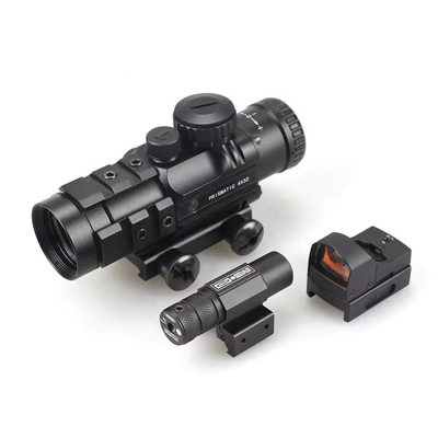 155mm lunghezza scope prismatico caccia 4x32 con laser rosso e mini Red Dot