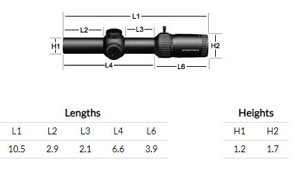 18.5oz 1-6x24 SFP Visione ottica AR-BDC3 Reticolo 30 mm tubo con regolazione fissa di parallasse