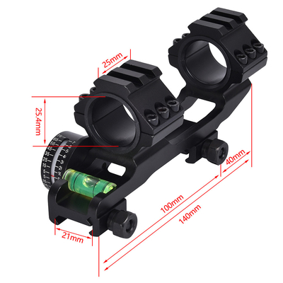 Scope Mount Matte Black Finish Dual Rings Indicatore di livello e angolo di bolla per 21 mm