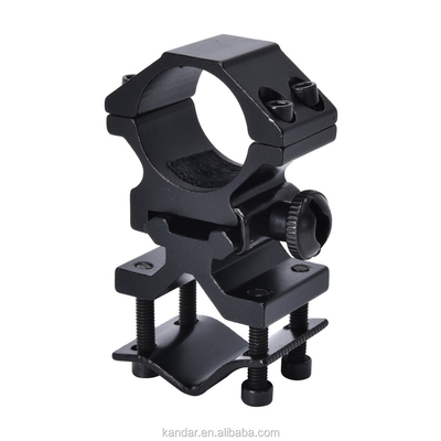 25.4mm Lega di alluminio staccabile montatura doppio anello per torcia nera e 100g di peso