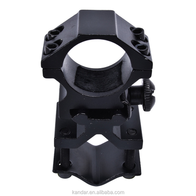 25.4mm Lega di alluminio staccabile montatura doppio anello per torcia nera e 100g di peso