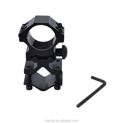 25.4mm Lega di alluminio staccabile montatura doppio anello per torcia nera e 100g di peso