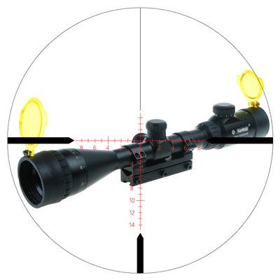 KH 4-12x42 AOE Scope con pupilla di uscita da 3,5-10,5 mm e luci M-Dot RGB