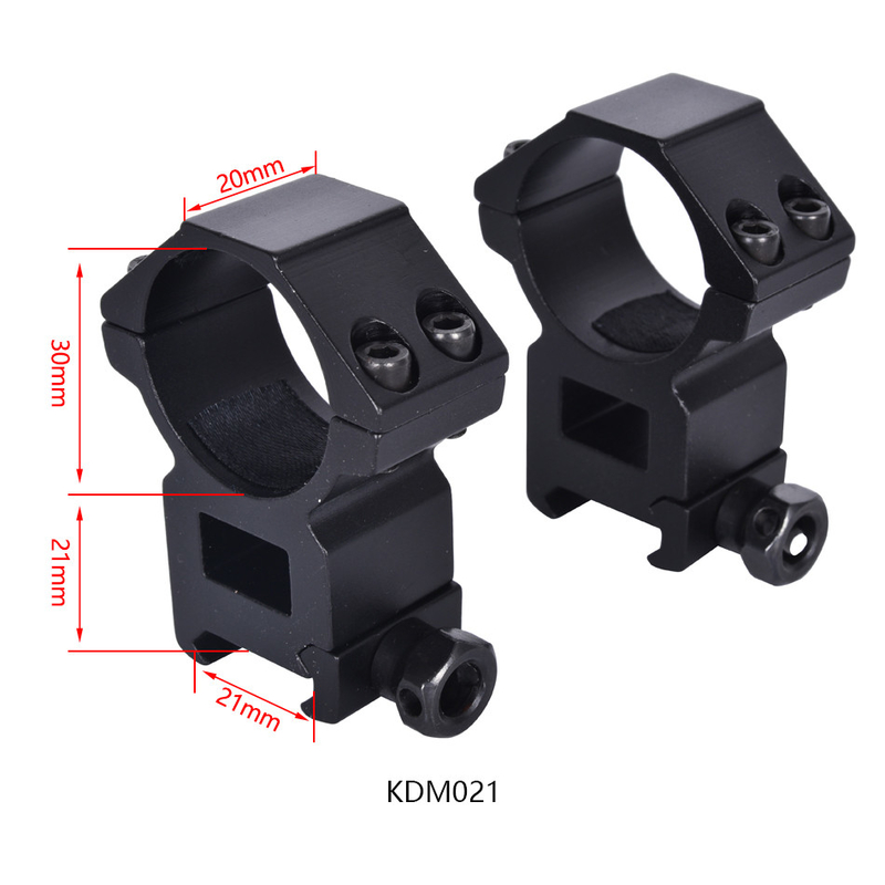 Alto profilo Dual Ring Scope Mount Double Rings Mount Matte Black Centro altezza 21 mm