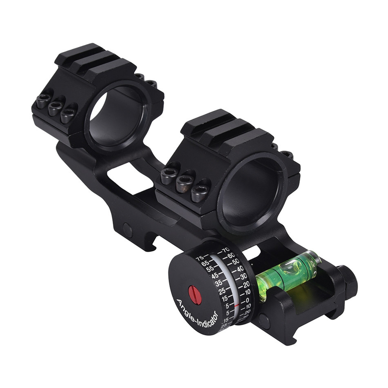 Tactical Dual Scope Mount Ring con livello di bolla 40mm Offset Fits 21mm Picatinny Rail