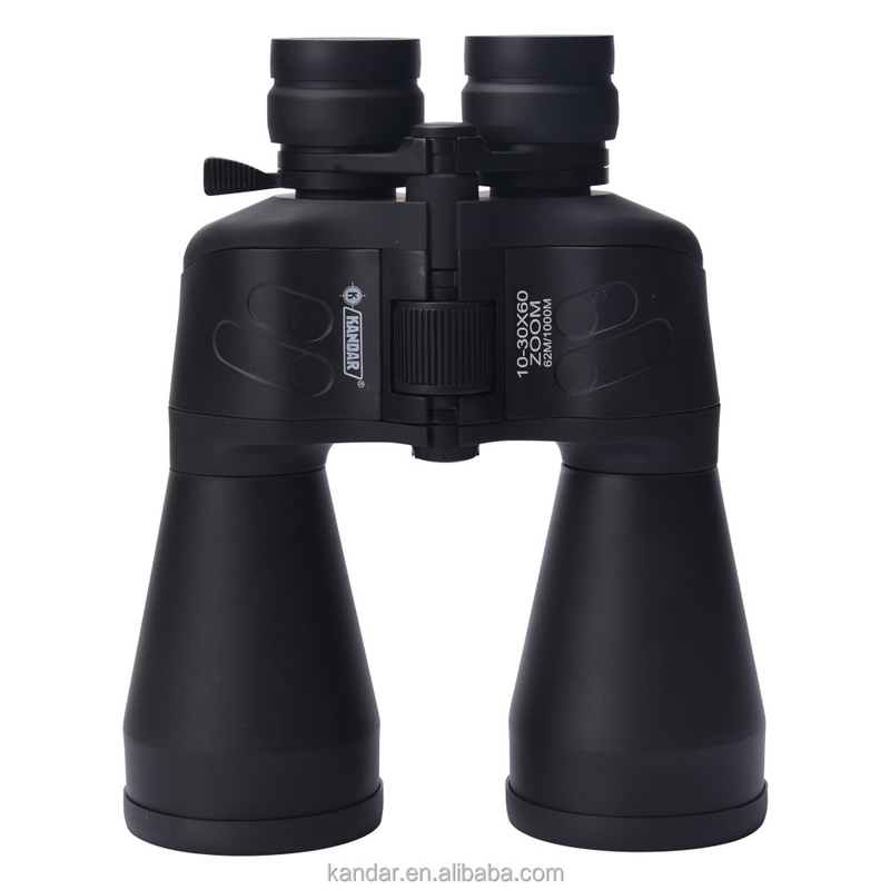 10-30x60 Porro BK7 binocoli con occhiali pieghevoli e rivestimento completo in nero