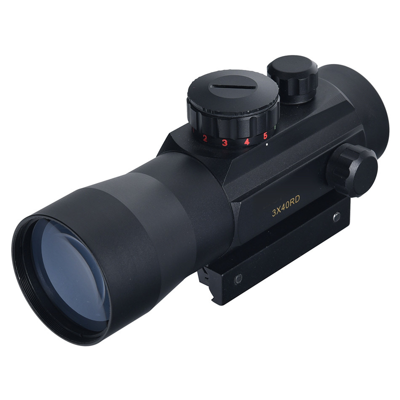 Rilievo oculare gratuito 3X40RD Visione tattica singolo punto rosso e verde con leva per la caccia